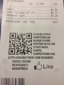 Promoting the newsagency Facebook page with a QR code | Australian ...